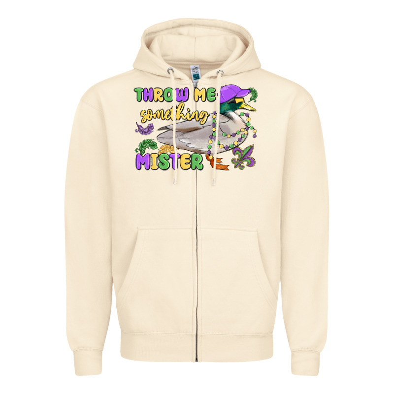 Throw Me Something Mister Mardi Gras Duck Zipper Hoodie by MaliasSmallBusiness | Teevron