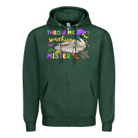 Sports Green throw me something mister mardi gras duck Zipper Hoodie - MaliasSmallBusiness