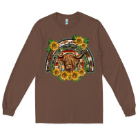 Chestnut scottish calf sunflowers rainbow Long Sleeve Tee - BarkalooDesign