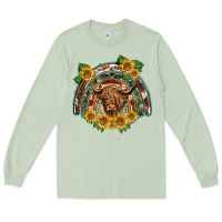 Matcha scottish calf sunflowers rainbow Long Sleeve Tee - BarkalooDesign