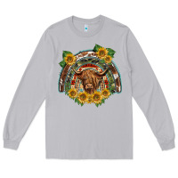 Moon Dust scottish calf sunflowers rainbow Long Sleeve Tee - BarkalooDesign