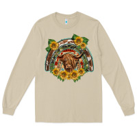 Mushroom scottish calf sunflowers rainbow Long Sleeve Tee - BarkalooDesign