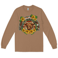 Toasted Coconut scottish calf sunflowers rainbow Long Sleeve Tee - BarkalooDesign
