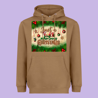 Just A Girl Who Loves Christmas Tumbler Heavyweight Hoodie Designed By Bundleandbundleshop