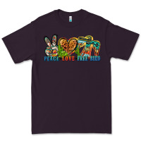 Plum peace love free bird Premium Tee - Zillion Design Studio