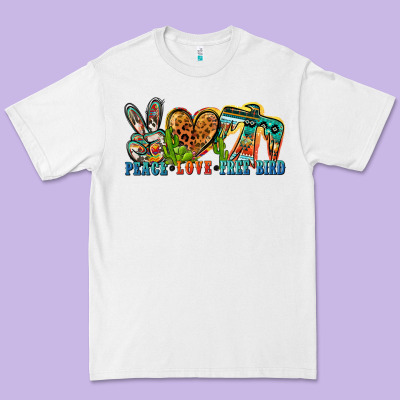 Peace Love Free Bird Premium Tee Designed By Zillion Design Studio