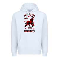 White Just a girl who loves Elephants - Elephant Premium Hoodie - Bettercallsaul