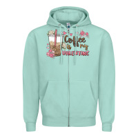 Seafoam coffee is my valentine Zipper Hoodie - MaliasSmallBusiness