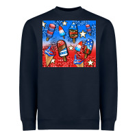 Navy american popsicle and stars Heavyweight Sweatshirt - AdoDesignShop