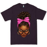 Plum afro messy bun pink bow Premium Tee - texasbilliewilder