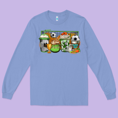 Soccer Coffee Long Sleeve Tee Designed By Jasminsmagicworld