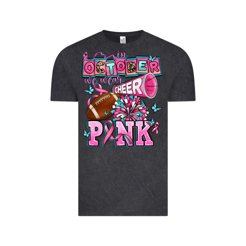 In October We Wear Cheer Pink Football Vintage Tee by AdoDesignShop | Teevron