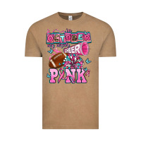 Vintage Coffee in october we wear cheer pink football Vintage Tee - AdoDesignShop