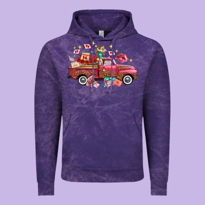 Valentine's Day Truck Photography Love Side View Vintage Hoodie Designed By Fadigitalartstudio