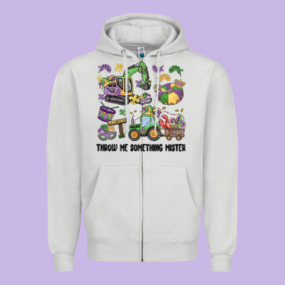 Throw Me Something Mister Zipper Hoodie Designed By Maliassmallbusiness