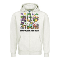 Oatmeal Heather throw me something mister Zipper Hoodie - MaliasSmallBusiness