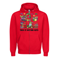 Red throw me something mister Zipper Hoodie - MaliasSmallBusiness
