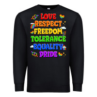 Black love respect freedom tolerance equality pride Premium Sweatshirt - LillyAllenDesigns