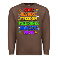 Chestnut love respect freedom tolerance equality pride Premium Sweatshirt - LillyAllenDesigns