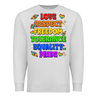 Dove Grey love respect freedom tolerance equality pride Premium Sweatshirt - LillyAllenDesigns