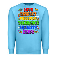 Ocean Blue love respect freedom tolerance equality pride Premium Sweatshirt - LillyAllenDesigns