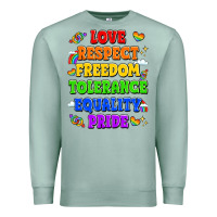 Seafoam love respect freedom tolerance equality pride Premium Sweatshirt - LillyAllenDesigns