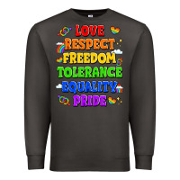 Smoke love respect freedom tolerance equality pride Premium Sweatshirt - LillyAllenDesigns