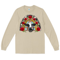 Mushroom black and white baby cow floral rose rainbow Long Sleeve Tee - BarkalooDesign