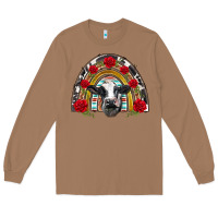 Toasted Coconut black and white baby cow floral rose rainbow Long Sleeve Tee - BarkalooDesign