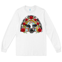 White black and white baby cow floral rose rainbow Long Sleeve Tee - BarkalooDesign