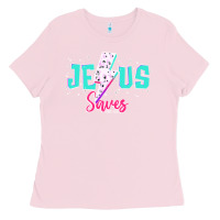 Bubblegum Pink jesus saves Ladies Tee - JahusDesignShop