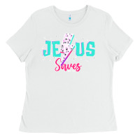 White jesus saves Ladies Tee - JahusDesignShop
