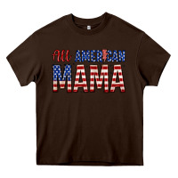 Chocolate Brown all american mama zillion Heavy Core Tee - Zillion Design Studio