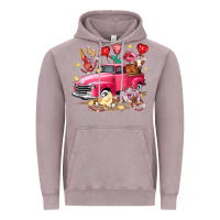 Vintage Zinc valentine's day truck farm animals Vintage Hoodie - FaDigitalArtStudio