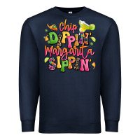 Navy chip dippin' margarita sippin' Premium Sweatshirt - LillyAllenDesigns