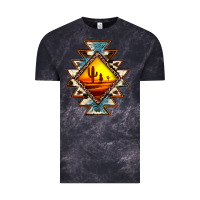 Cloud Black cowhide leopard sunset aztec Vintage Tee - JahusDesignShop