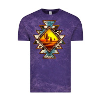 Cloud Purple cowhide leopard sunset aztec Vintage Tee - JahusDesignShop