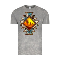 Cloud Rock cowhide leopard sunset aztec Vintage Tee - JahusDesignShop