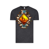 Vintage Black cowhide leopard sunset aztec Vintage Tee - JahusDesignShop