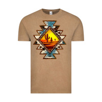 Vintage Coffee cowhide leopard sunset aztec Vintage Tee - JahusDesignShop