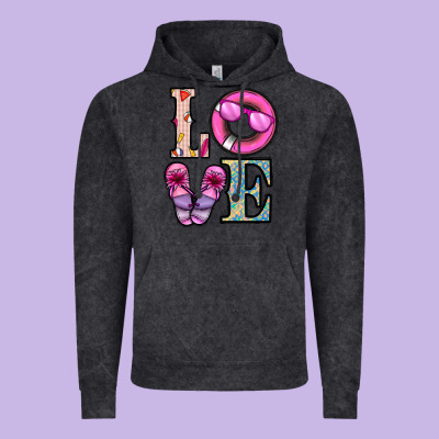 Love Summer Vintage Hoodie Designed By Cowhidedigitalart