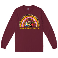 Burgundy back to school rainbow hello second grade Long Sleeve Tee - AdoDesignShop
