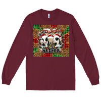 Burgundy merry Christmas heifer Long Sleeve Tee - Jasminsmagicworld