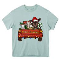 Merry Christmas Truck Farm Animals Heavy Core Tee | Teevron