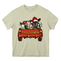 Mossy Merry Christmas Truck Farm Animals Heavy Core Tee - RanaPortraitStore