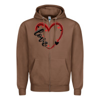 Chestnut valentines day heart Zipper Hoodie - MaliasSmallBusiness