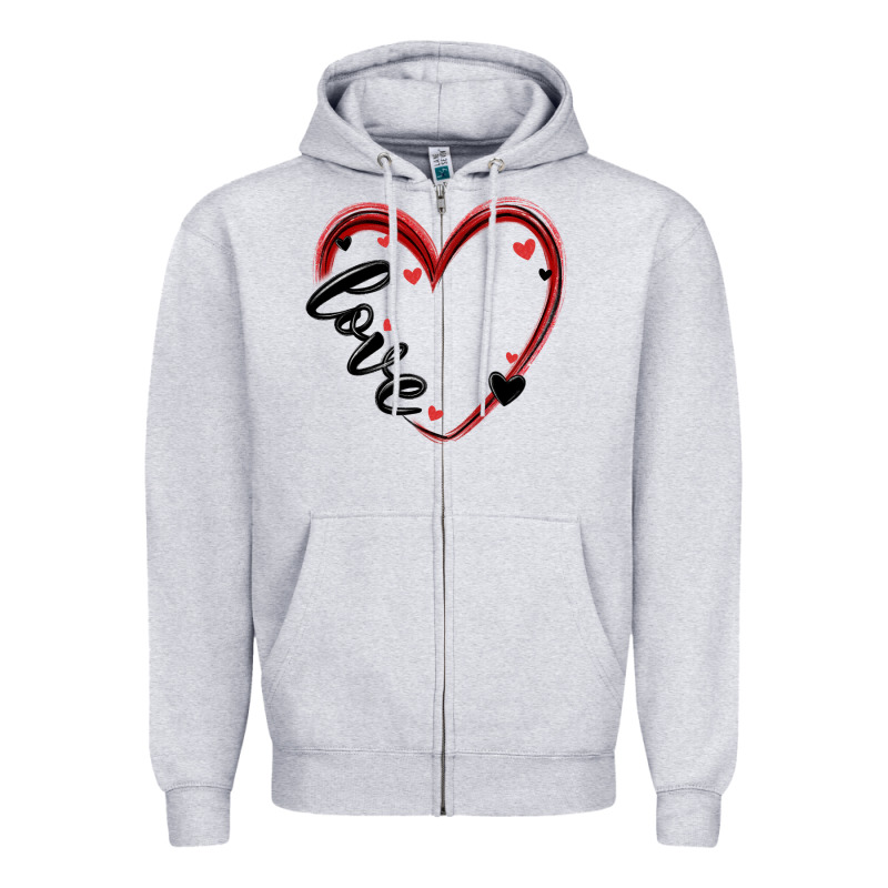 Valentines Day Heart Zipper Hoodie by MaliasSmallBusiness | Teevron