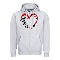 Heather Grey valentines day heart Zipper Hoodie - MaliasSmallBusiness