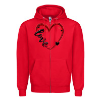 Red valentines day heart Zipper Hoodie - MaliasSmallBusiness