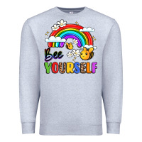 Heather Grey bee yourself Premium Sweatshirt - LillyAllenDesigns